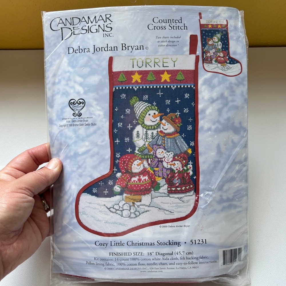 Candamar Designs Counted Cross Stitch Stocking Personalized